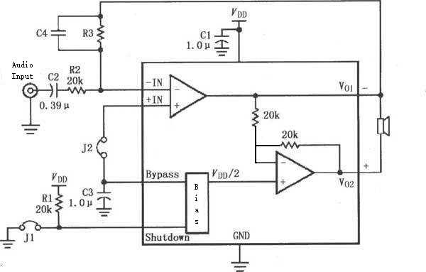 3v audio amplifier circuit diagram