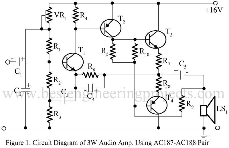schematic diagram for audio amplifier