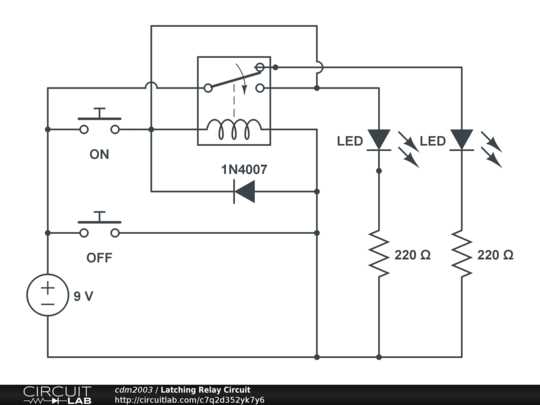 self latching relay circuit diagram