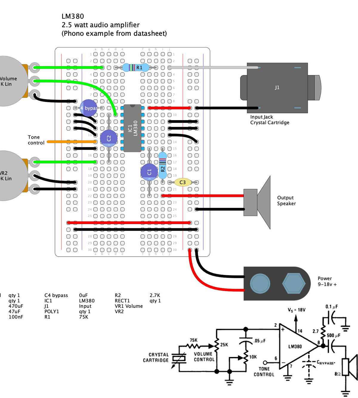 lm380 audio amplifier circuit diagram