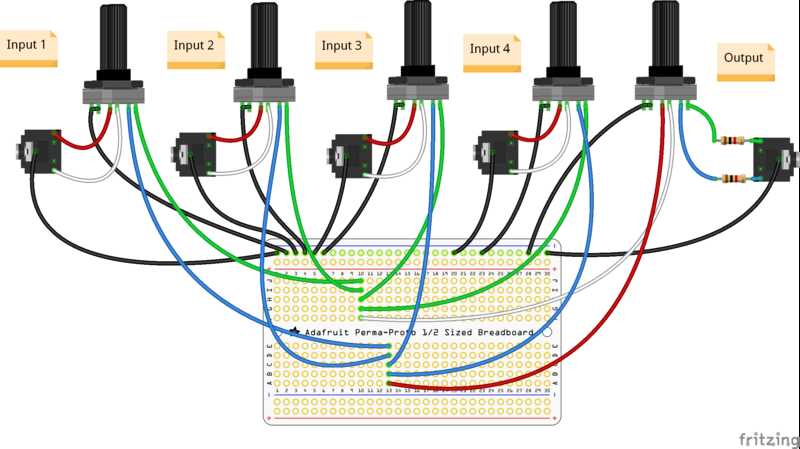 mixer schematic diagram with pcb layout