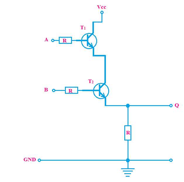 schematic diagram of and gate with transistors