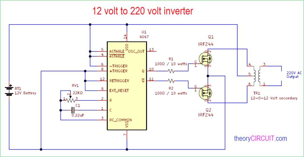 how to convert dc to ac circuit diagram