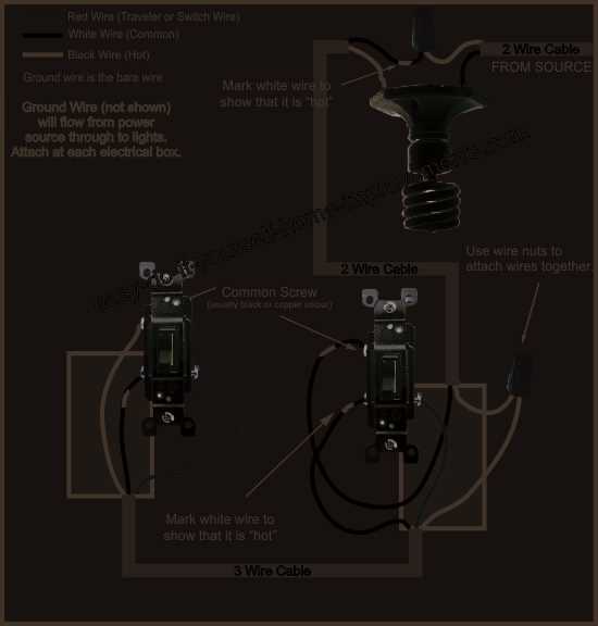wiring diagram for a 3 way switch
