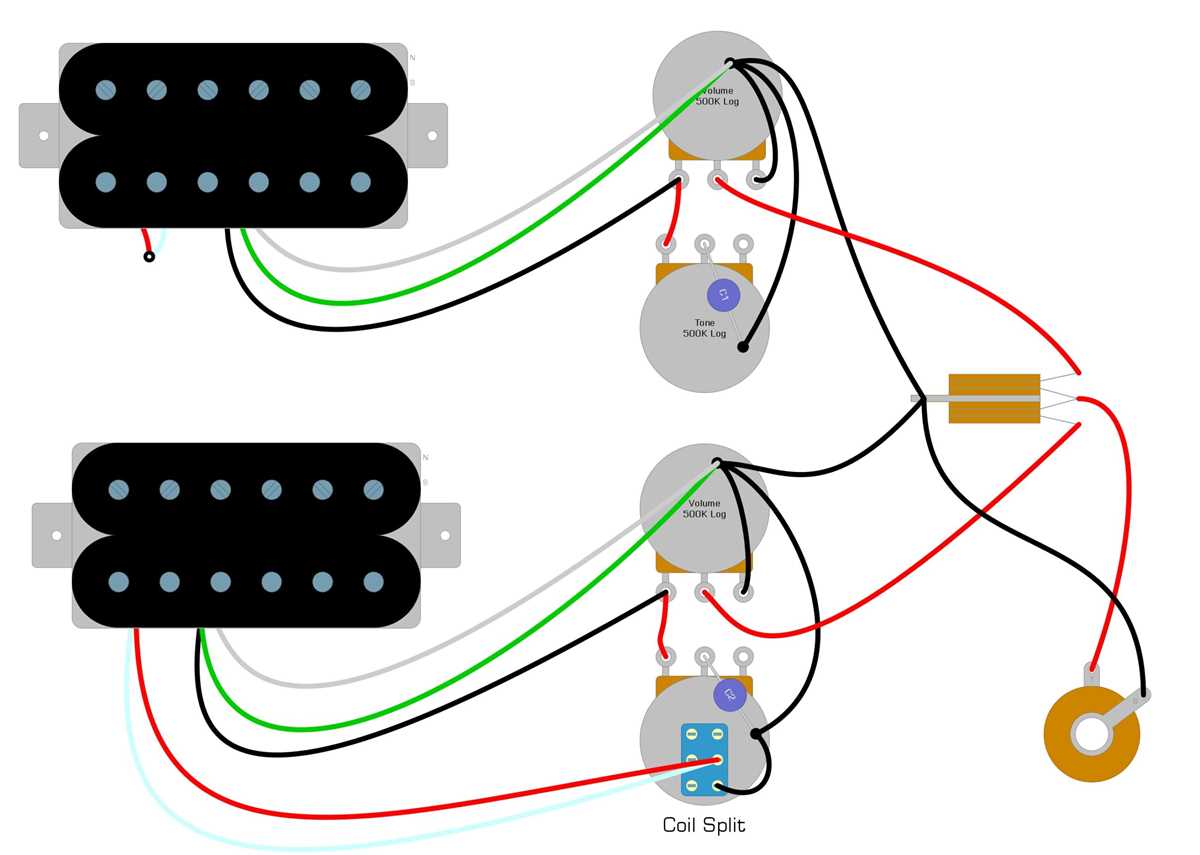 humbucker coil split wiring diagram