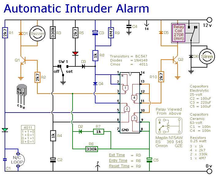 burglar alarm circuit diagram burglar alarm circuit diagram