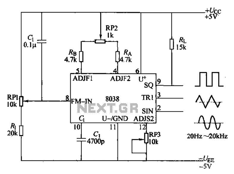 icl8038 function generator circuit diagram