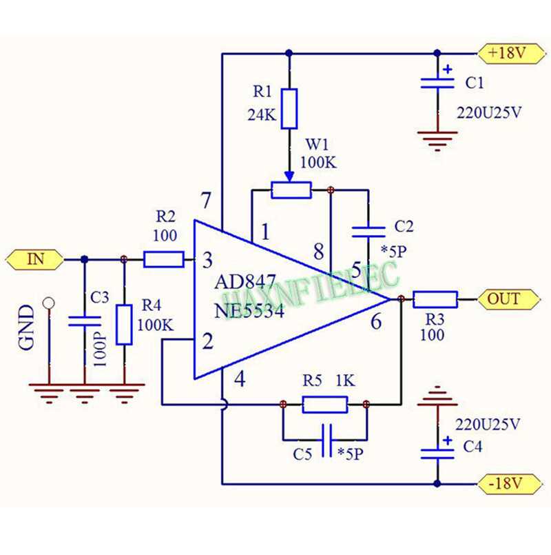 simple 5v audio amplifier circuit diagram