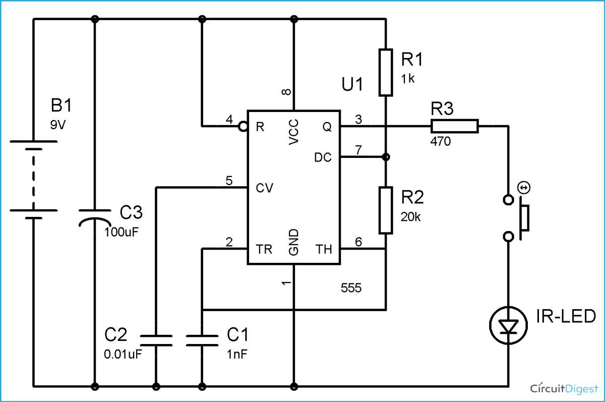 infrared circuit diagram receiver and transmitter