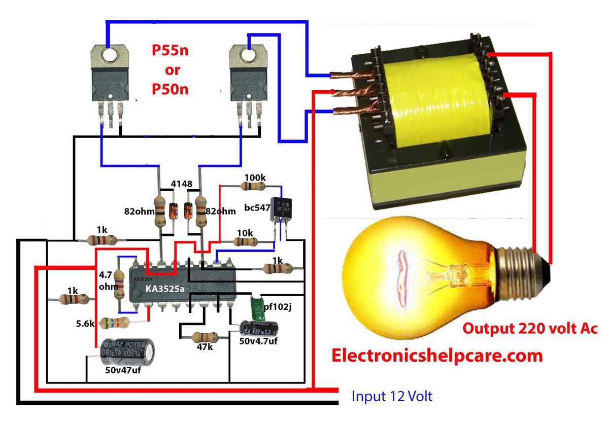 inverter dc to ac circuit diagram