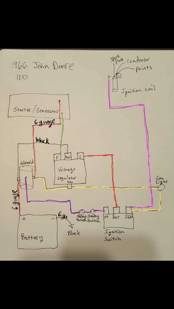 john deere 1971 110 schematic wiring diagram
