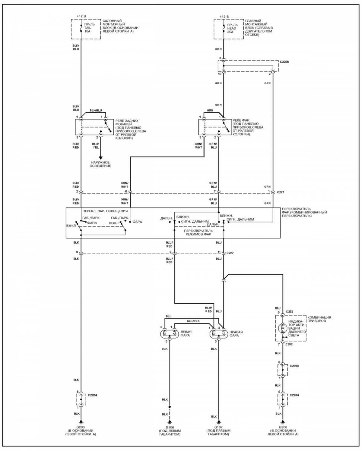 car headlight wiring diagram