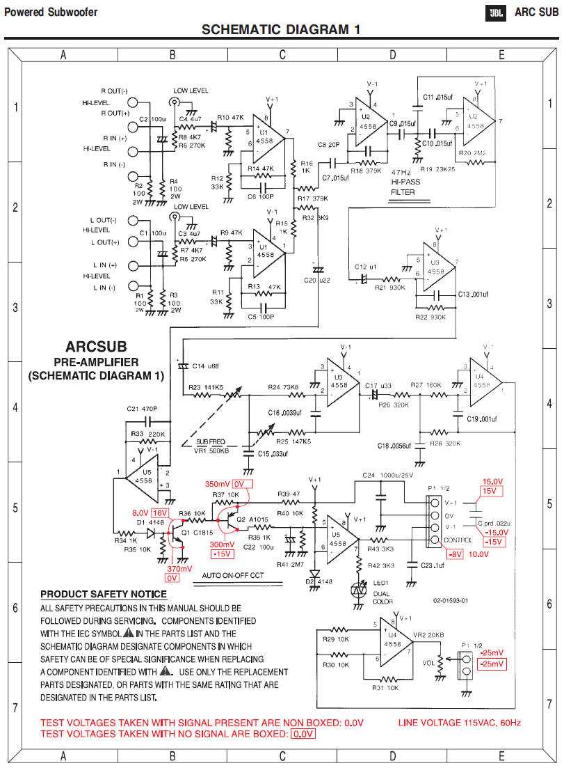 powered subwoofer schematic diagram
