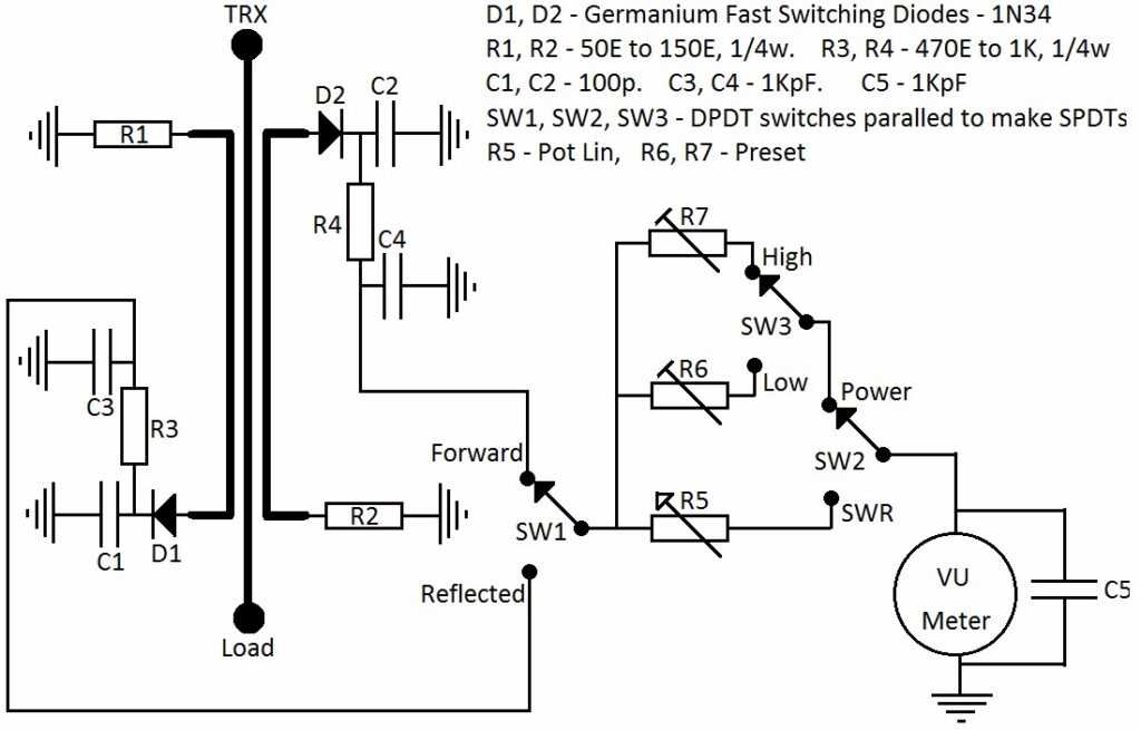 swr meter circuit diagram swr meter circuit diagram