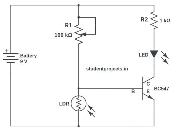 ldr day night switch circuit diagram