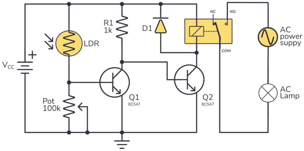 ldr relay circuit diagram