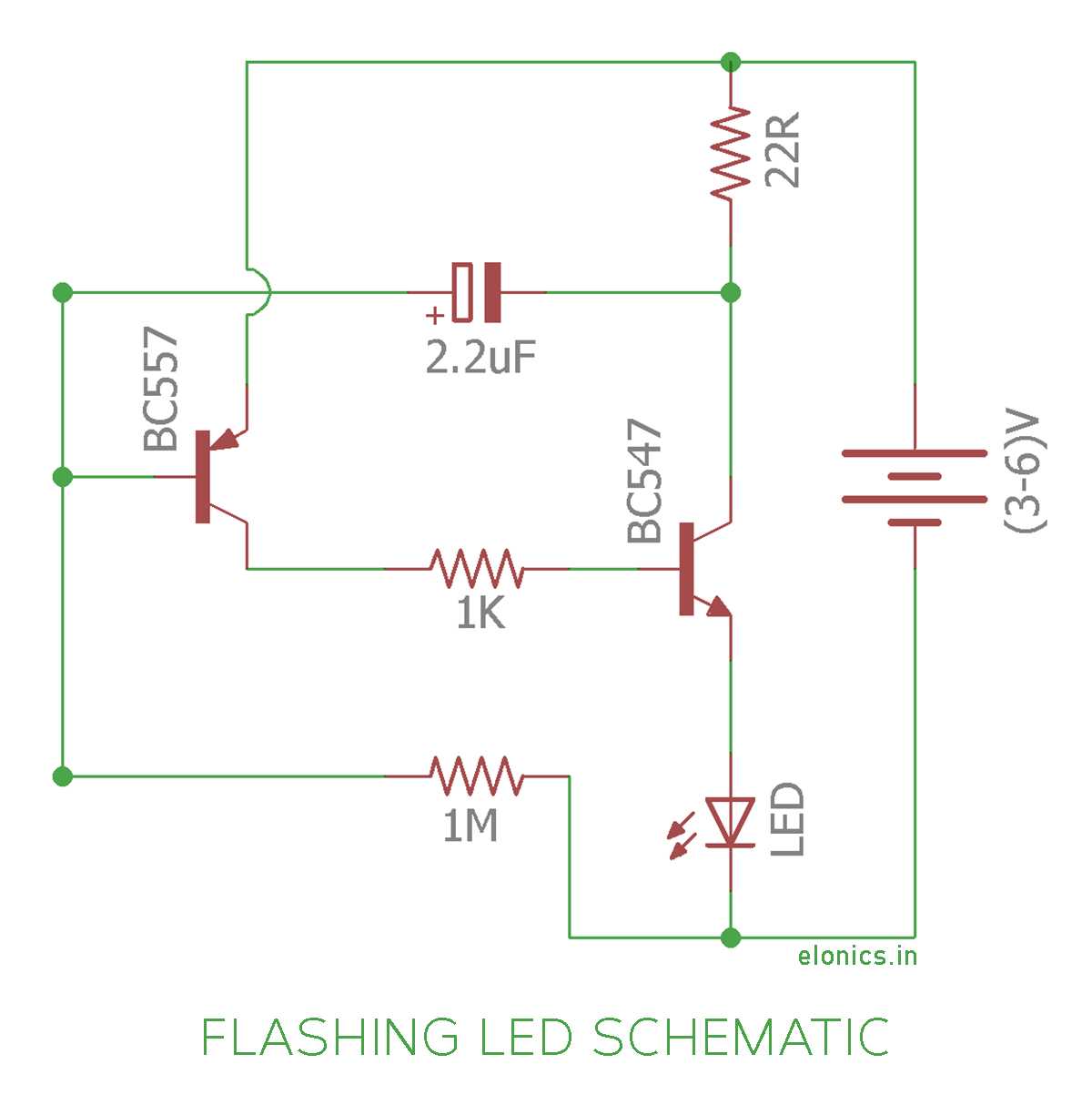 led blinker schematic diagram