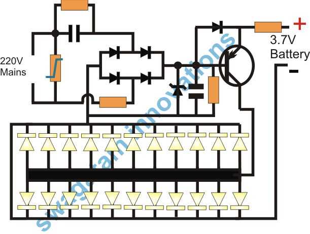 led emergency lamp circuit diagram
