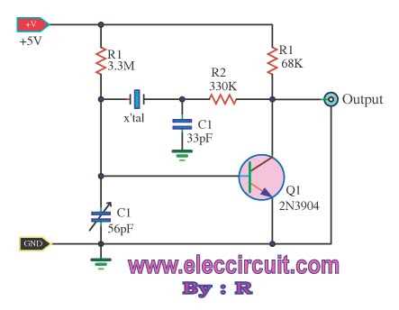 simple crystal oscillator circuit diagram