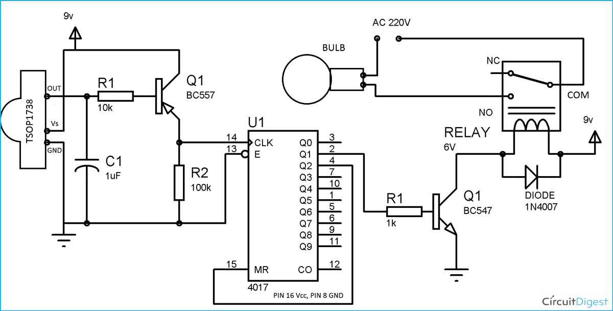 light operated switch circuit diagram