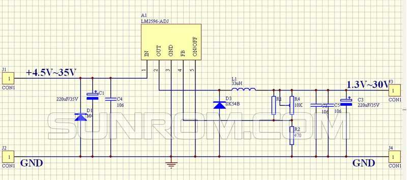 lm2596 dc dc buck converter circuit diagram