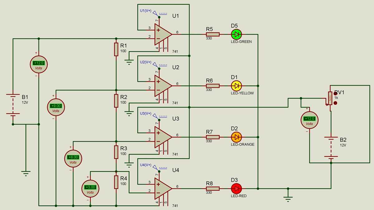 lm324 battery level indicator circuit diagram lm324 battery level indicator circuit diagram