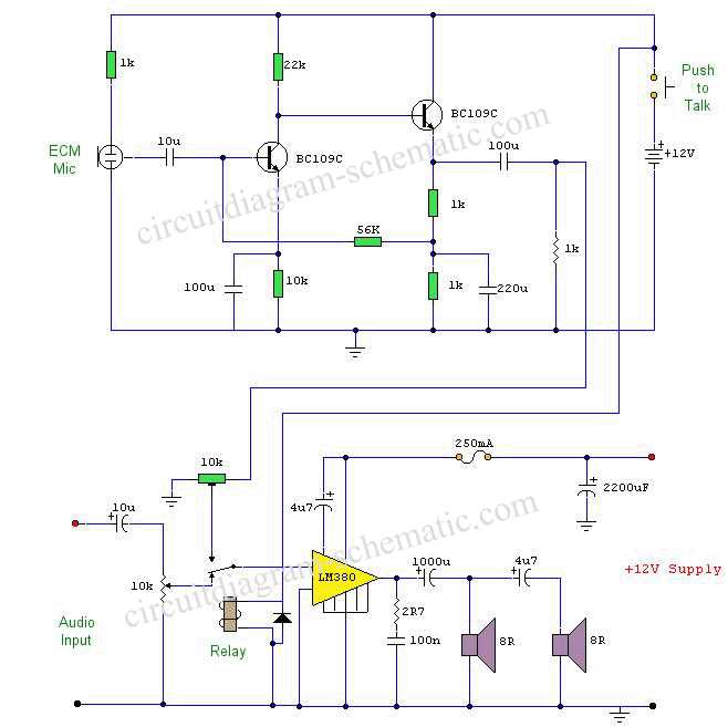 lm380 audio amplifier circuit diagram