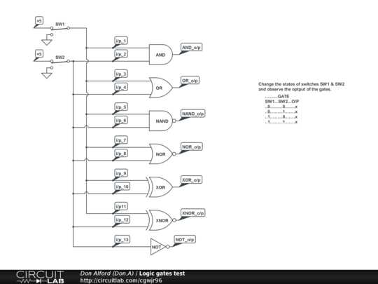 logic gates electrical schematic diagram
