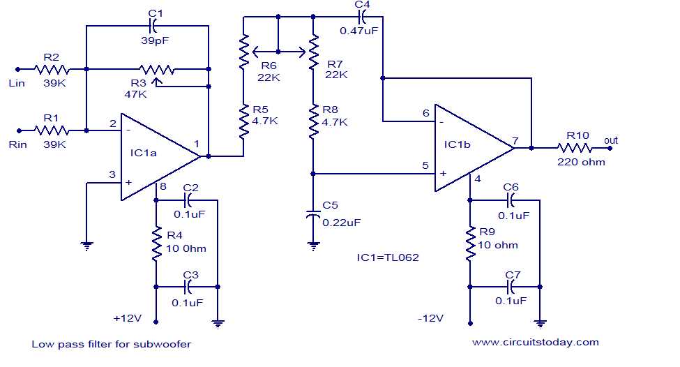 low pass filter schematic diagram