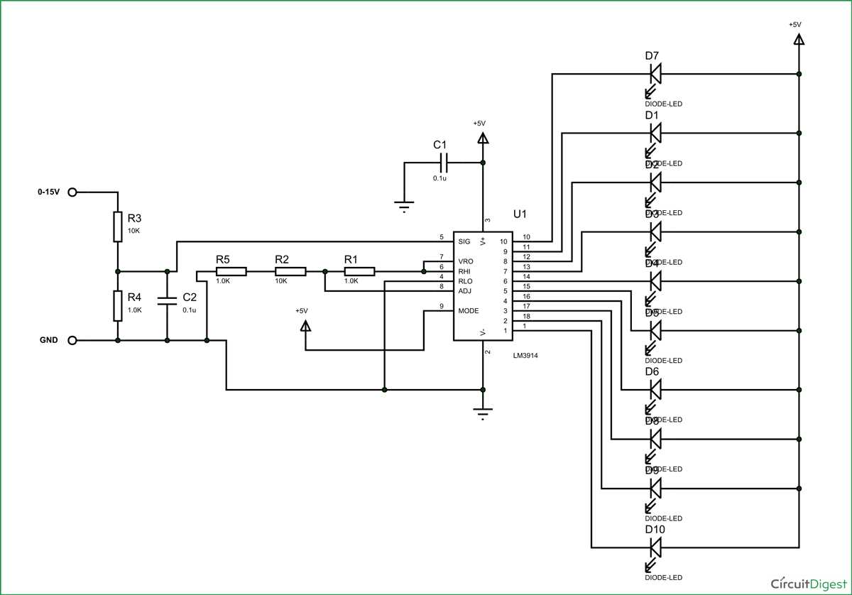 led voltmeter circuit diagram