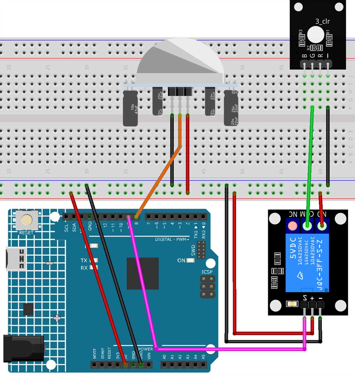 pir sensor relay circuit diagram