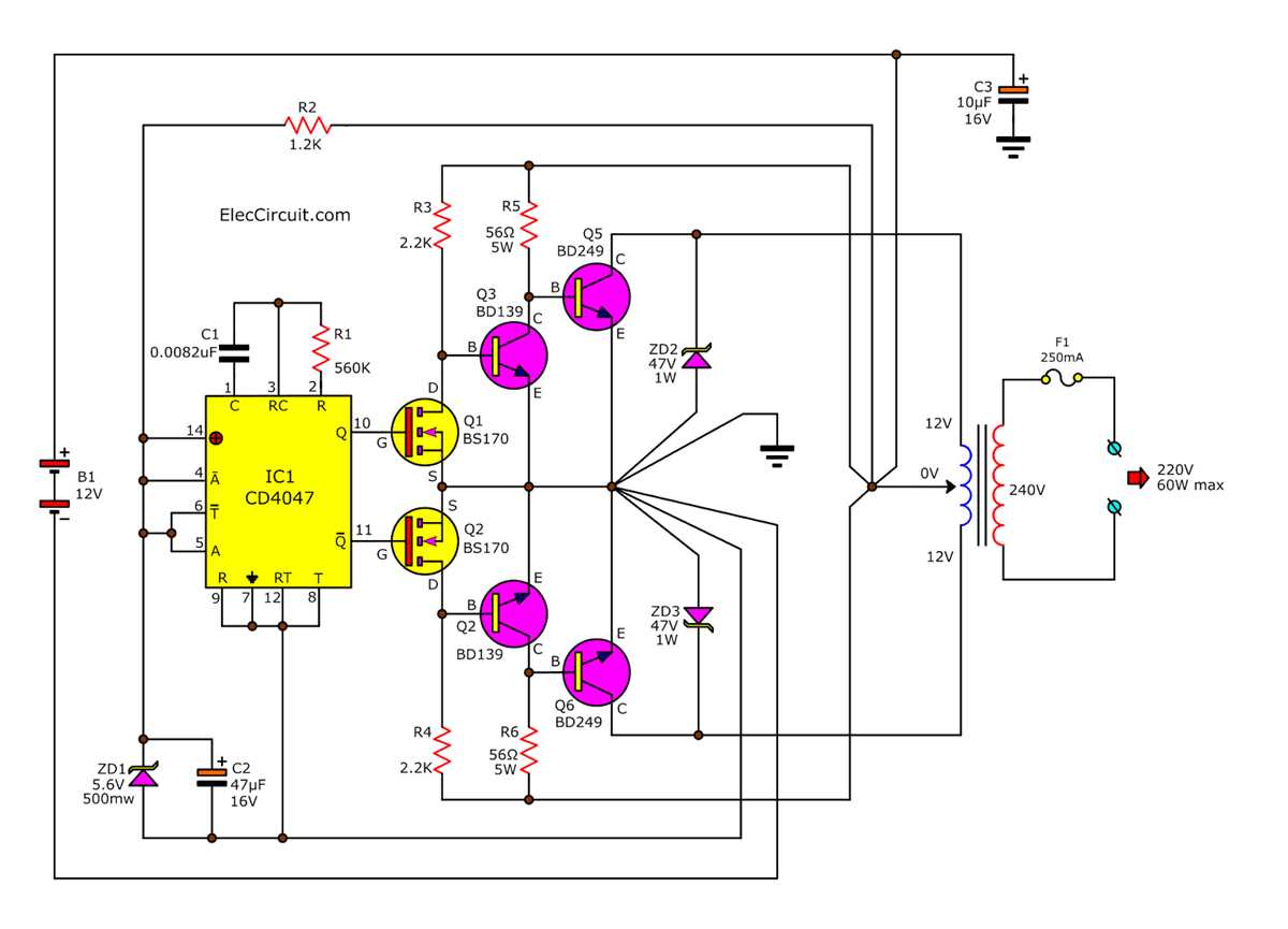 how to convert dc to ac circuit diagram