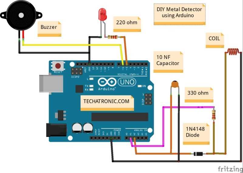 metal detector diagram circuit