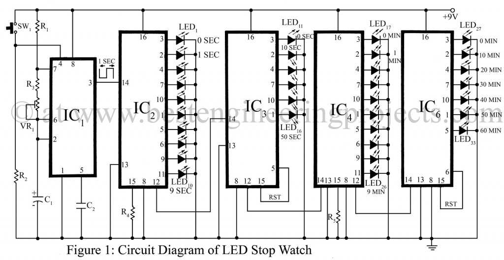 mechanical stopwatch schematic diagram