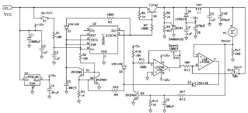 motor speed controller circuit diagram
