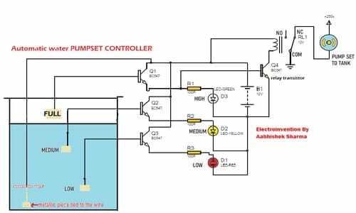 circuit diagram of automatic water pump controller