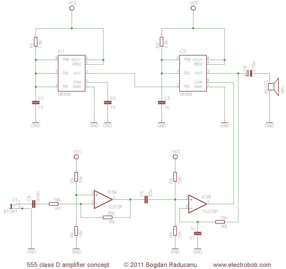 class d audio amplifier schematic diagram