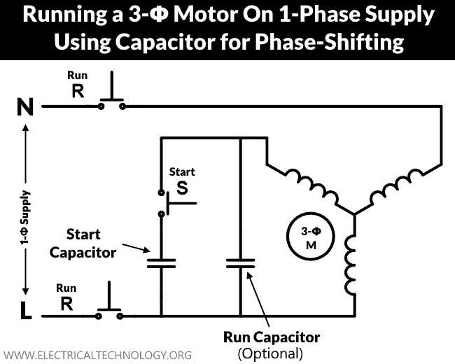 3 phase to single phase motor wiring diagram