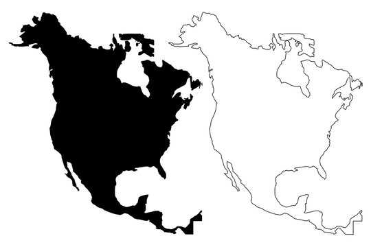 north america in a schematic diagram
