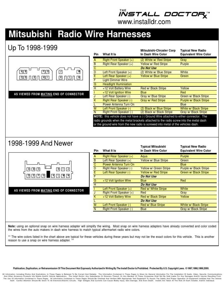 2005 mitsubishi outlander radio wiring diagram