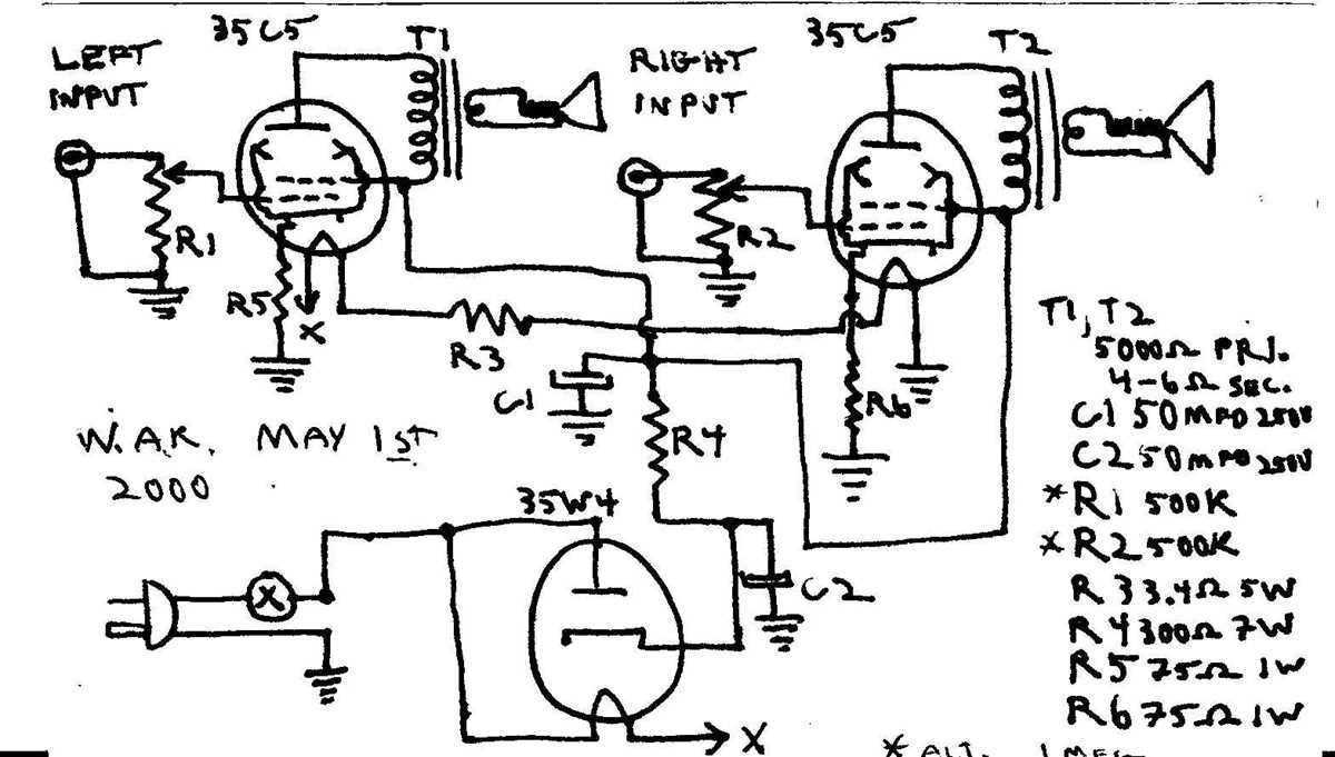 vacuum tube amplifier circuit diagram