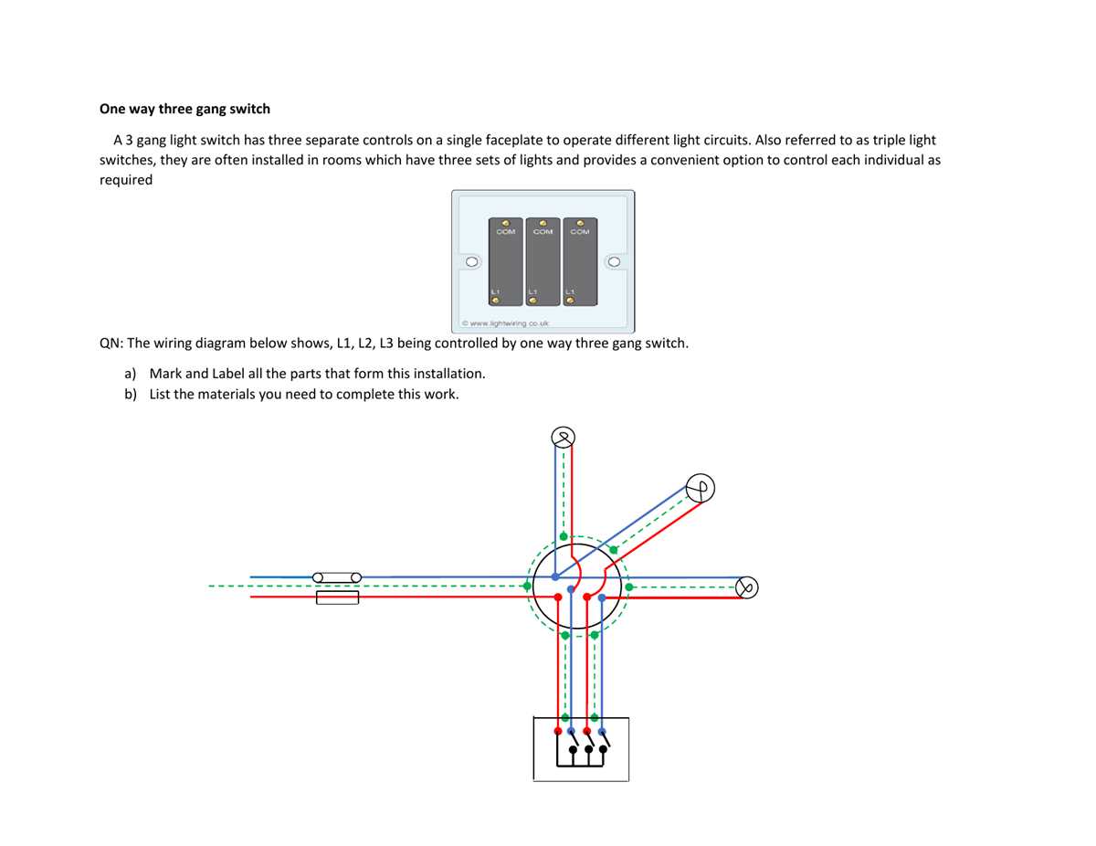 3 gang light switch wiring diagram