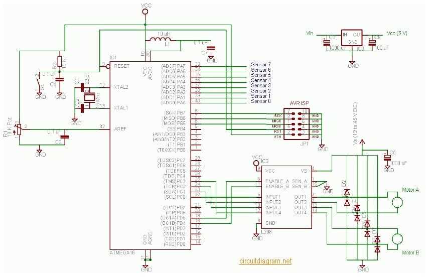 line follower robot circuit diagram without microcontroller
