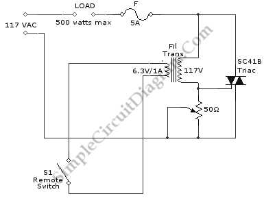 simple on/off remote control circuit diagram