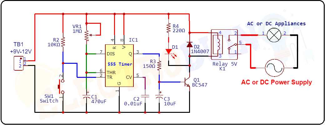 555 ic timer circuit diagram