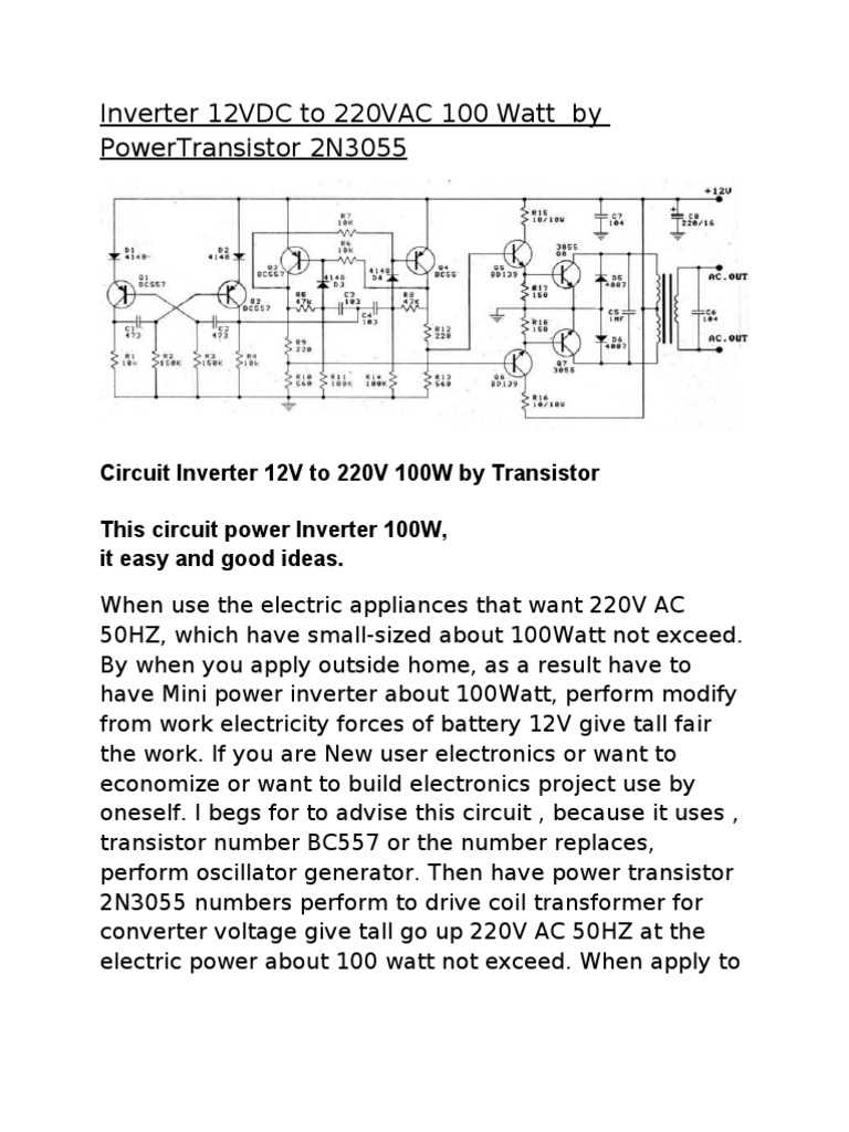 100w inverter circuit schematic circuit diagram