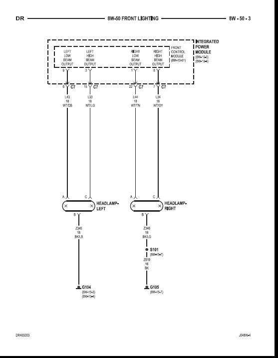 2001 dodge ram headlight wiring diagram