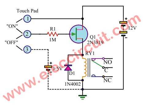 simple touch switch circuit diagram