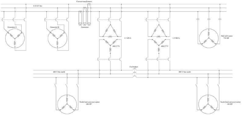 one line diagram electrical schematic