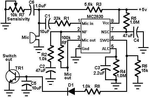 voice activated switch schematic diagram